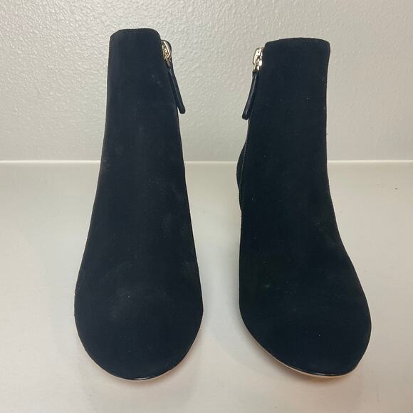 Kate Spade Black Suede Ankle Boots Size US 5.5 Studded Block Heel Serendipity - Picture 6 of 12